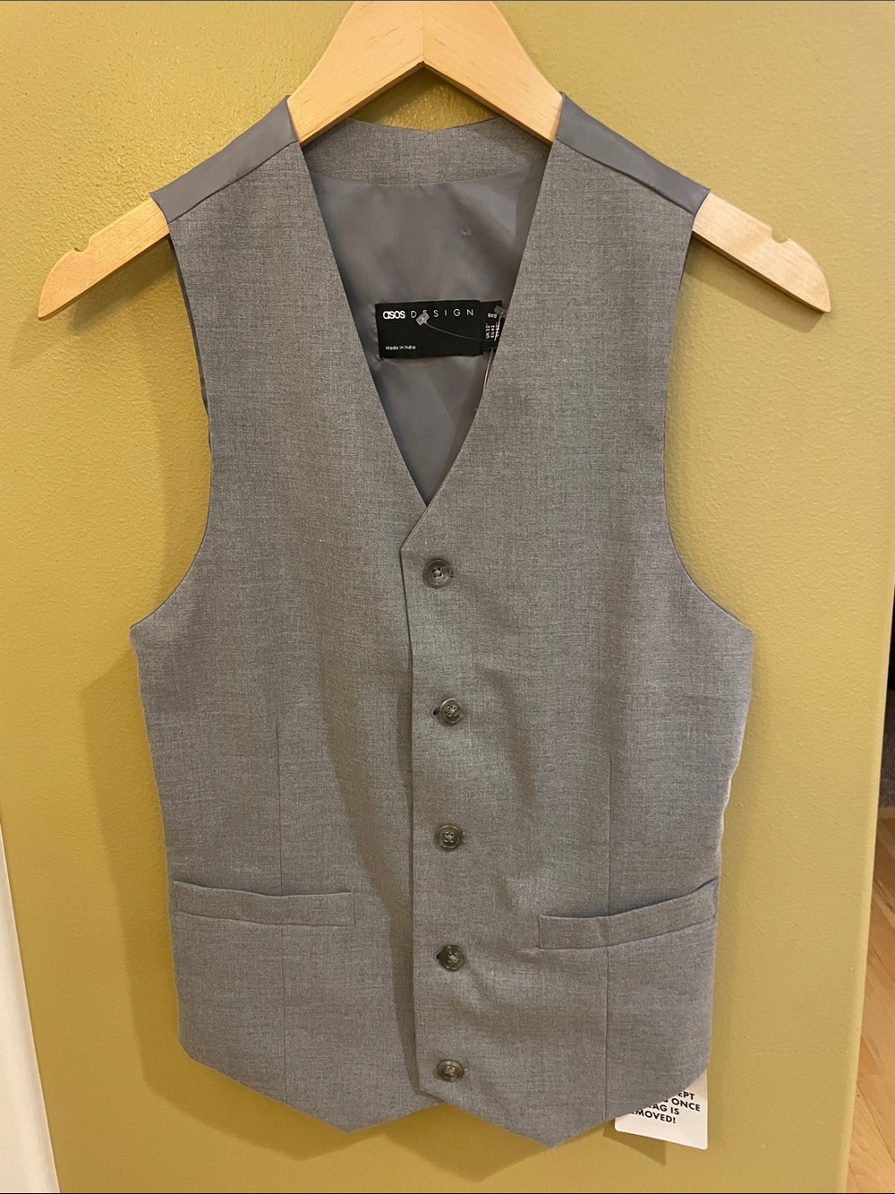 NWT ASOS Gray Men's Dress Vest with Classic Button Front